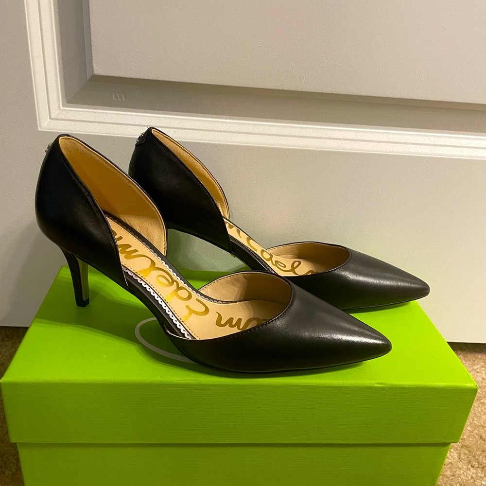Sam Edelman Jaina, Black Leather Heels. Never worn.